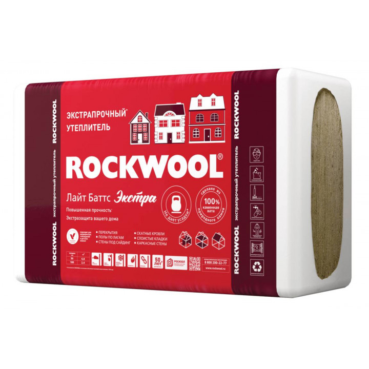 Утеплитель Rockwool Лайт Баттс Скандик 800 х 600 х 50