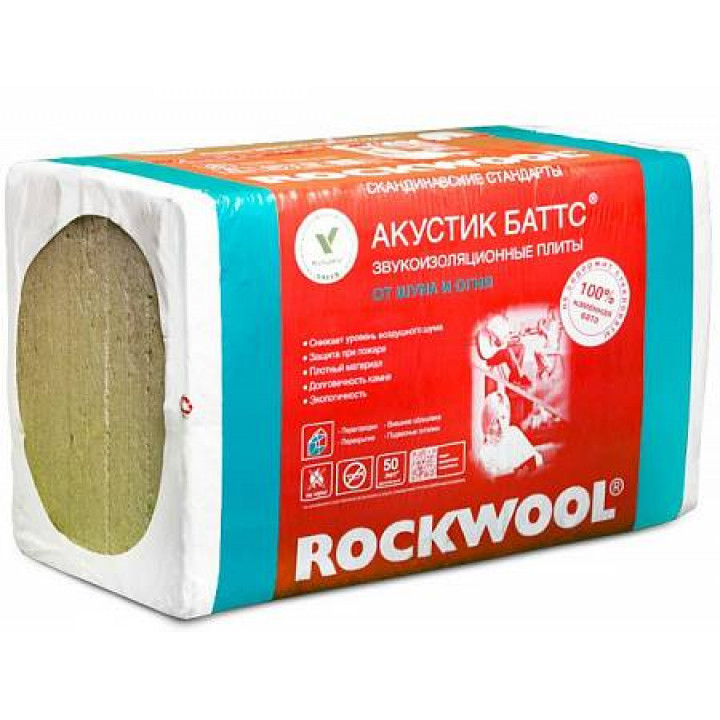 Утеплитель Rockwool Акустик Баттс Баттс 1000 х 600 х 50