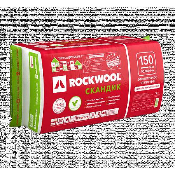 Утеплитель Rockwool Лайт Баттс Скандик 1200 х 600 х 150