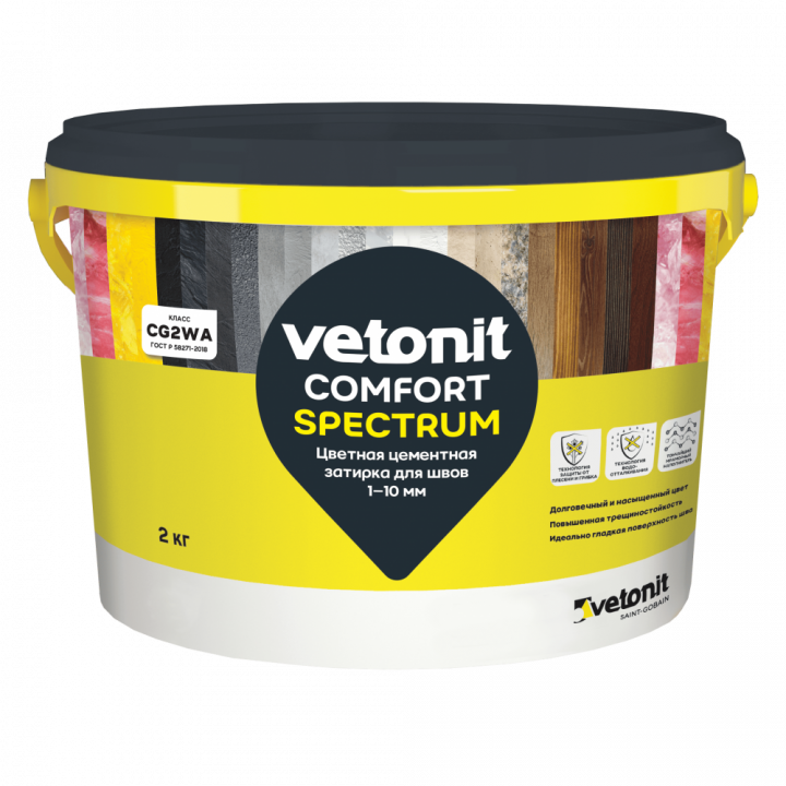 Цветная затирка для швов 1-10 мм Vetonit Comfort Spectrum 01 Белый 