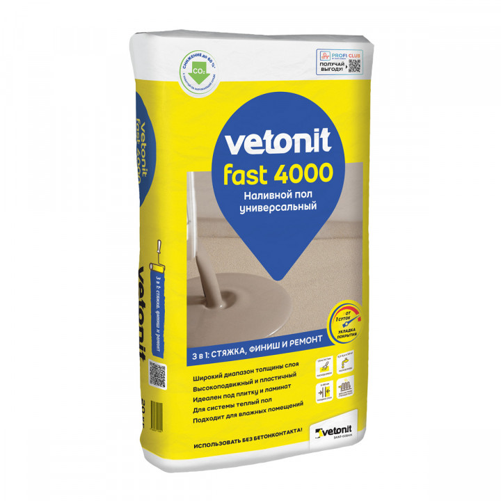 Универсальный наливной пол Vetonit Fast 4000