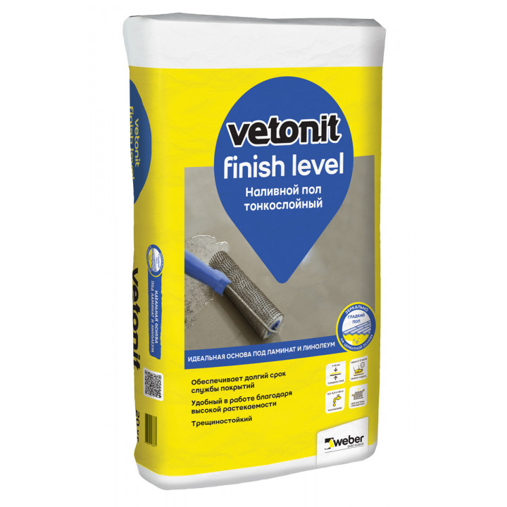 Суперфинишный наливной пол Weber. Vetonit Finish Level