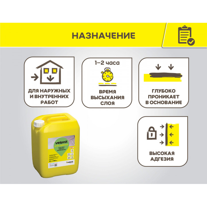 Грунтовка глубокого проникновения Vetonit Prim Optimus