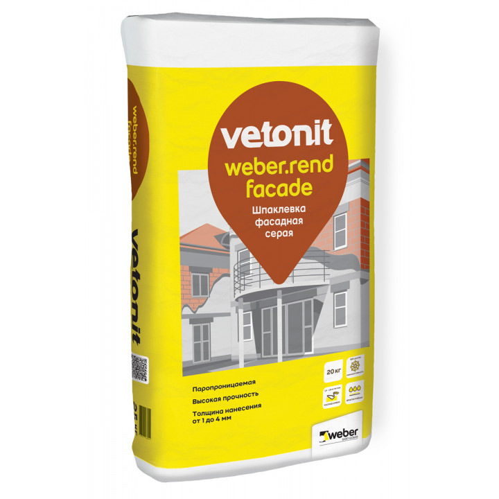 Цементная фасадная шпаклевка Weber.Rend Facade