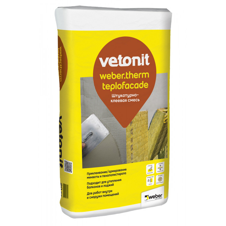 Фасадная штукатурно-клеевая смесь Weber.Therm Teplofacade
